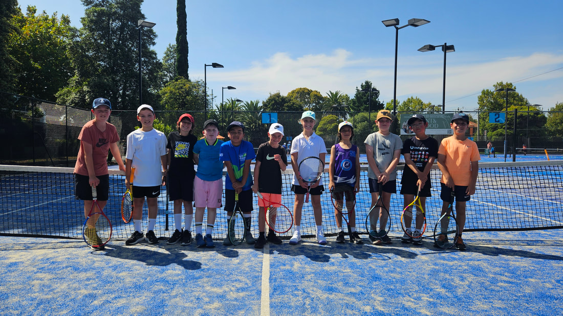 Junior tennis group at Elsternwick Park